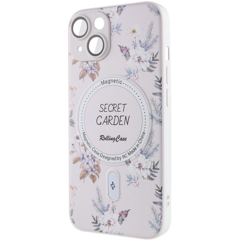 Противоударный TPU+PC чехол Secret Garden with MagSafe для Apple iPhone 14 (6.1") White - фото 3