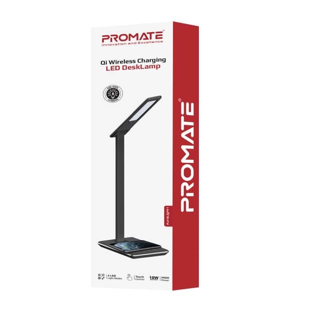 Настольная лампа Promate AuraLight-1 500 lm 10 W беспроводная зарядка 2.5 W USB Black - фото 9