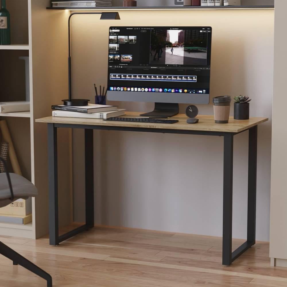 Письменный стол Ferrum-decor Кнап 2 металл/ДСП 16 мм 750x1200x600 мм Черный/Дуб Сонома (FRD-106397)