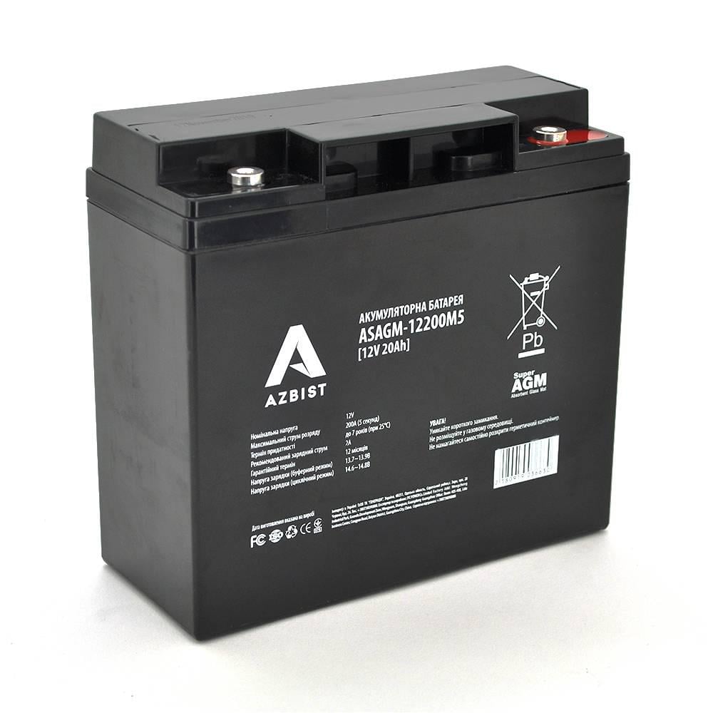Акумулятор ASBIST Super AGM ASAGM-12200M5 12V 20,0Ah 181х77х167 мм Black (28970)