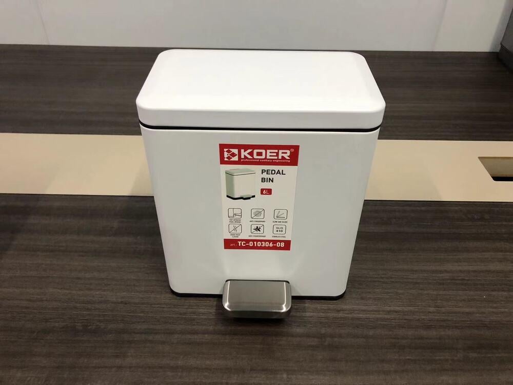 Відро для сміття KOER TC-010306-08 6 л з плавним закриттям прямокутне Білий (KR5601) - фото 5 Відро для сміття KOER TC-010306-08 6 л з плавним закриттям прямокутне Білий (KR5601) - фото 5