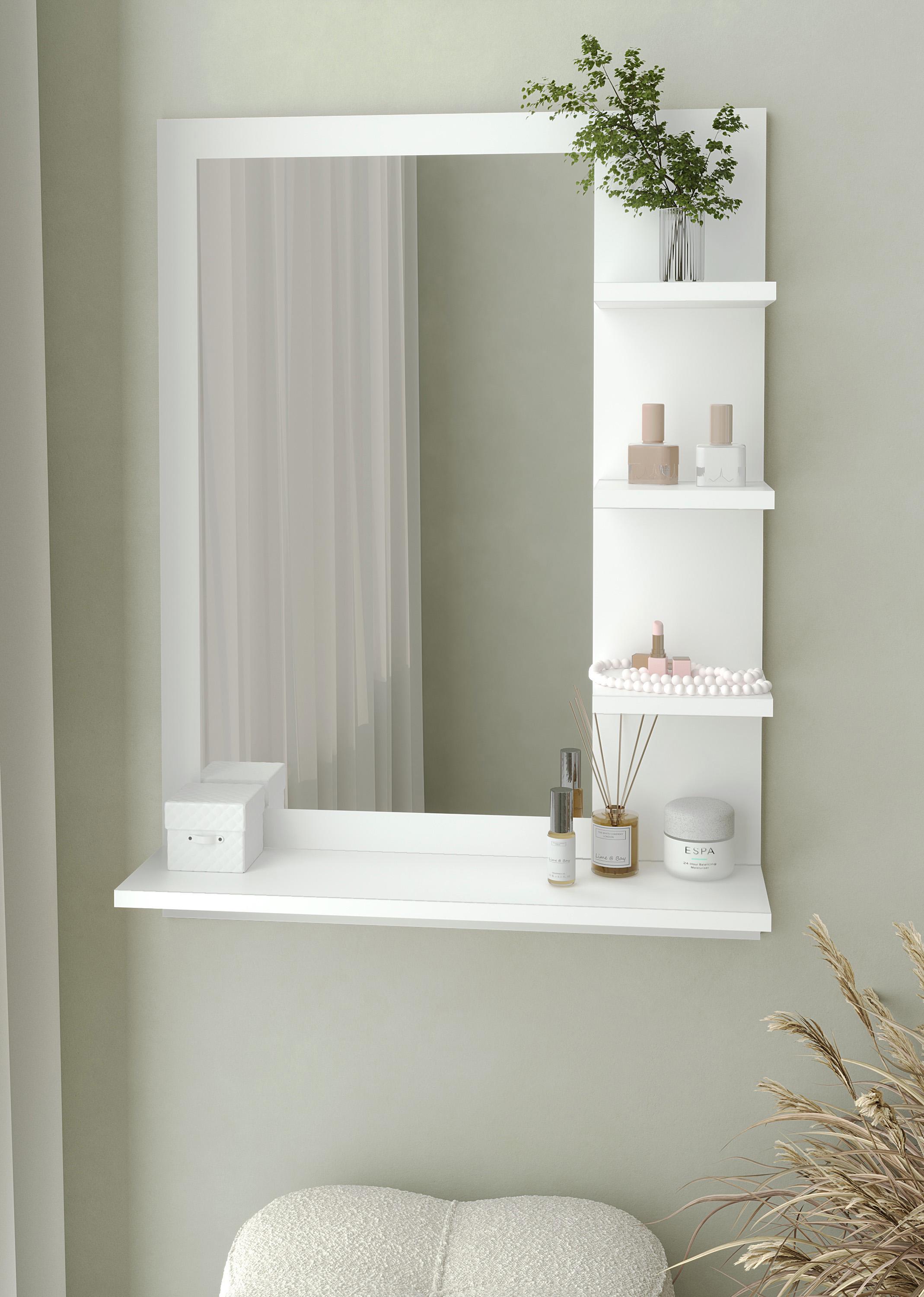 Зеркало с полками настенное Nt-2 600x800x150 мм Белый (sr25-nt2-white)