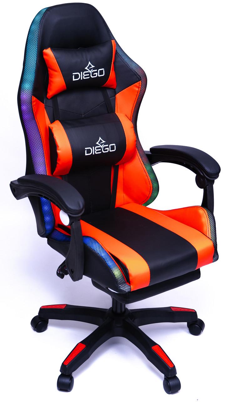 Кресло геймерское Diego с подставкою для ног и подсветкою Черно-красный - фото 8 Кресло геймерское Diego с подставкою для ног и подсветкою Черно-красный - фото 8