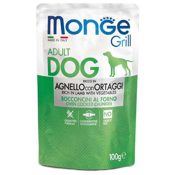 Корм для собак влажный Monge Dog Wet Grill ягненок с овощами 100 г (000025685)