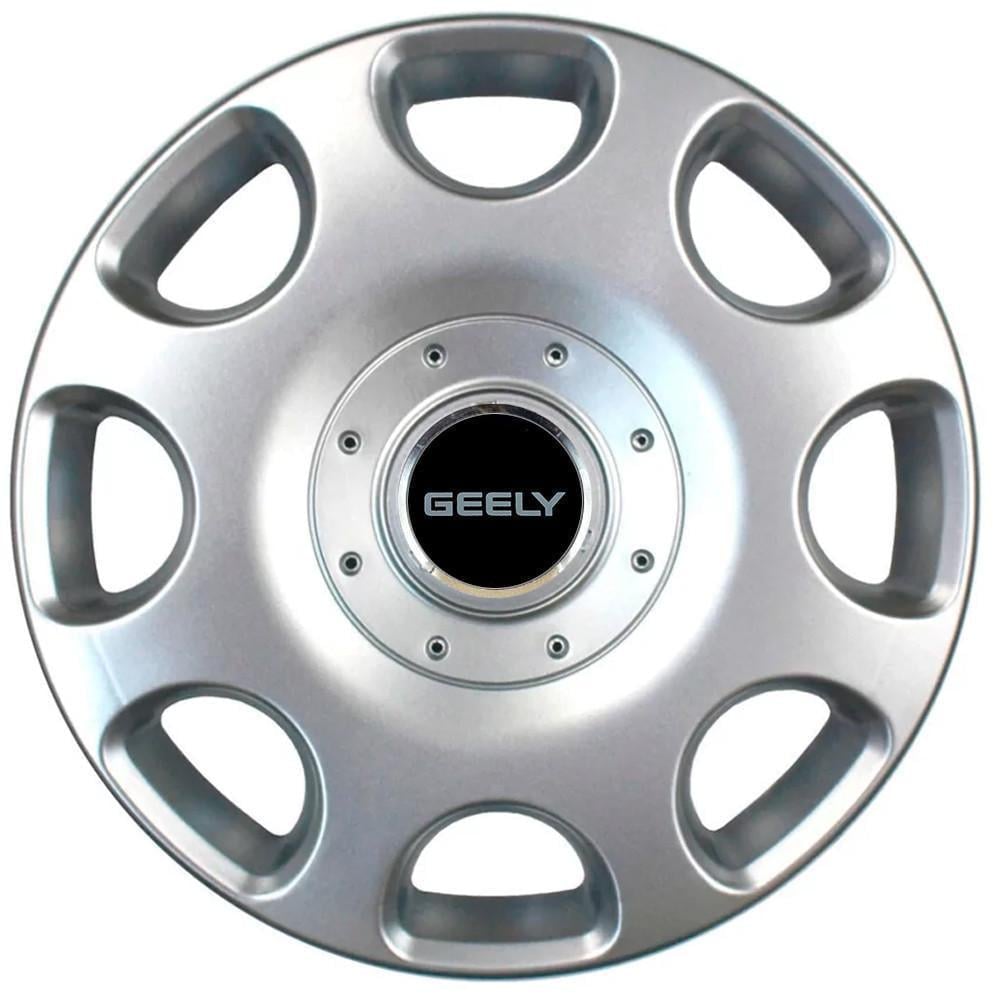 Колпаки SJS 208 с логотипом Geely 4 шт. R14 Серебряный (2789079913)