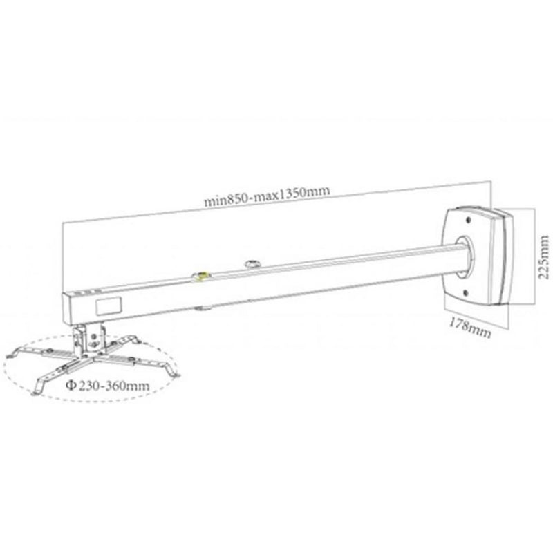 Кріплення для проєктора CHARMOUNT CT-PRB-8M кронштейн настінний 850-1350 мм (26832077) - фото 11 Кріплення для проєктора CHARMOUNT CT-PRB-8M кронштейн настінний 850-1350 мм (26832077) - фото 11