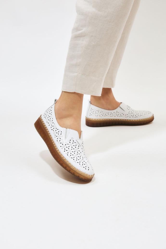 Мокасини жіночі ALLSY шкіряні р. 36 Білий (195195) - фото 2 Мокасини жіночі ALLSY шкіряні р. 36 Білий (195195) - фото 2