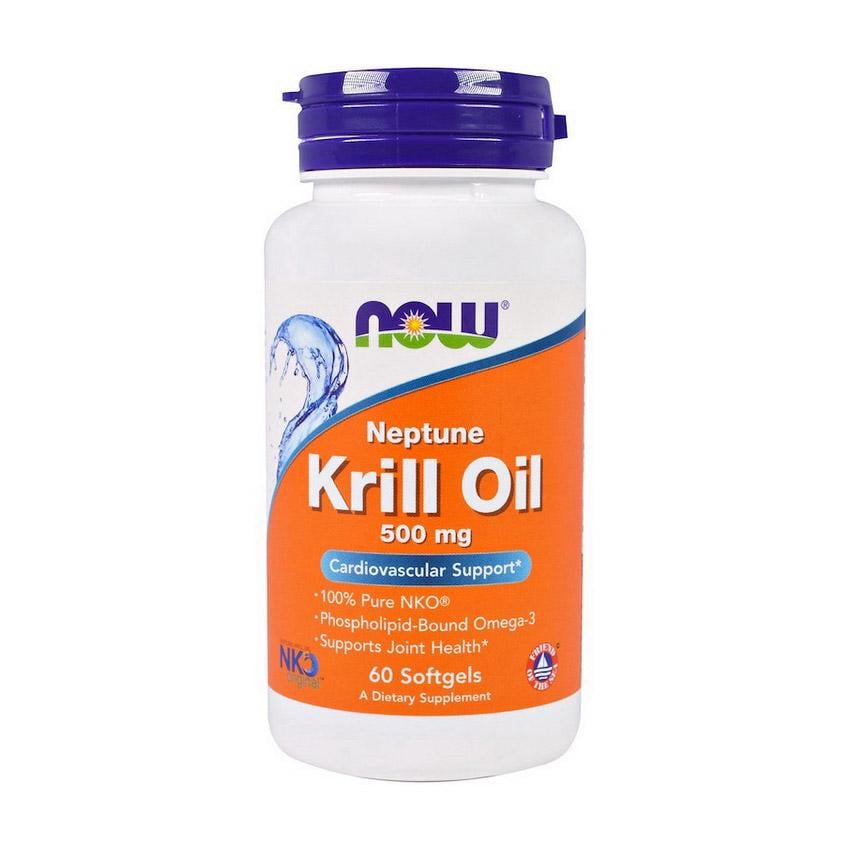 Масло криля с астаксантином NOW Krill Oil 500mg 60 мягких капс.
