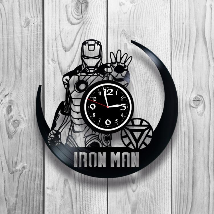 Часы настенные Железный человек 0526 из виниловой пластинки Часы настенные Железный человек 0526 из виниловой пластинки