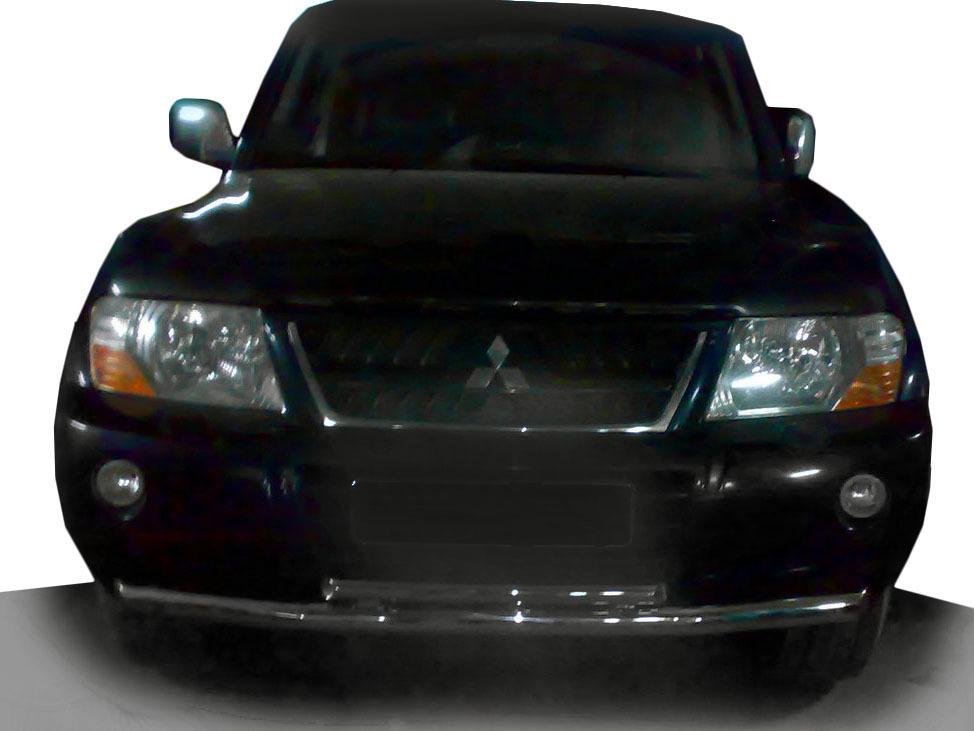 Передняя защита ST014 CAN для Mitsubishi Pajero Wagon III нержавеющая сталь Хром