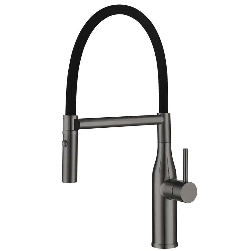 Змішувач для кухні KOER KI-70034-07 з гнучким виливом Графітовий з чорним (KR5810) Змішувач для кухні KOER KI-70034-07 з гнучким виливом Графітовий з чорним (KR5810)