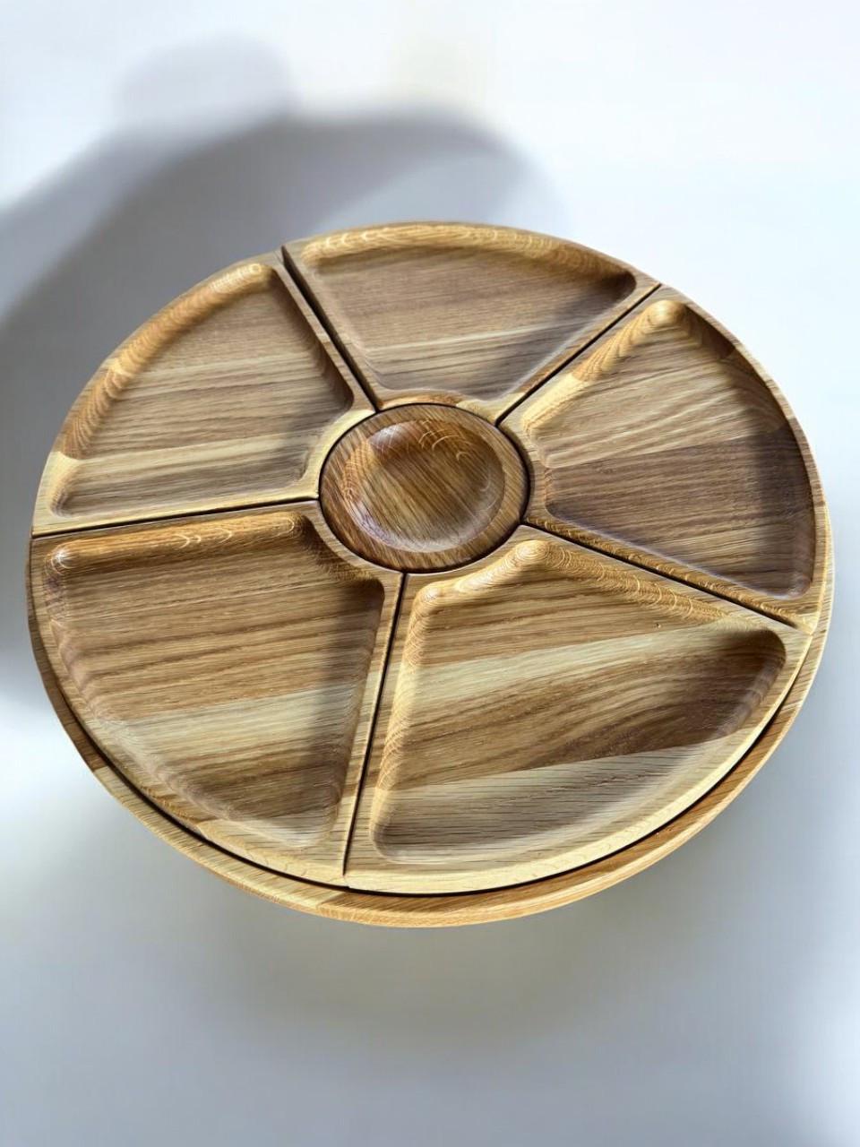 Менажница дубовая 5 секций и соус 35 см (1838572203) - фото 8