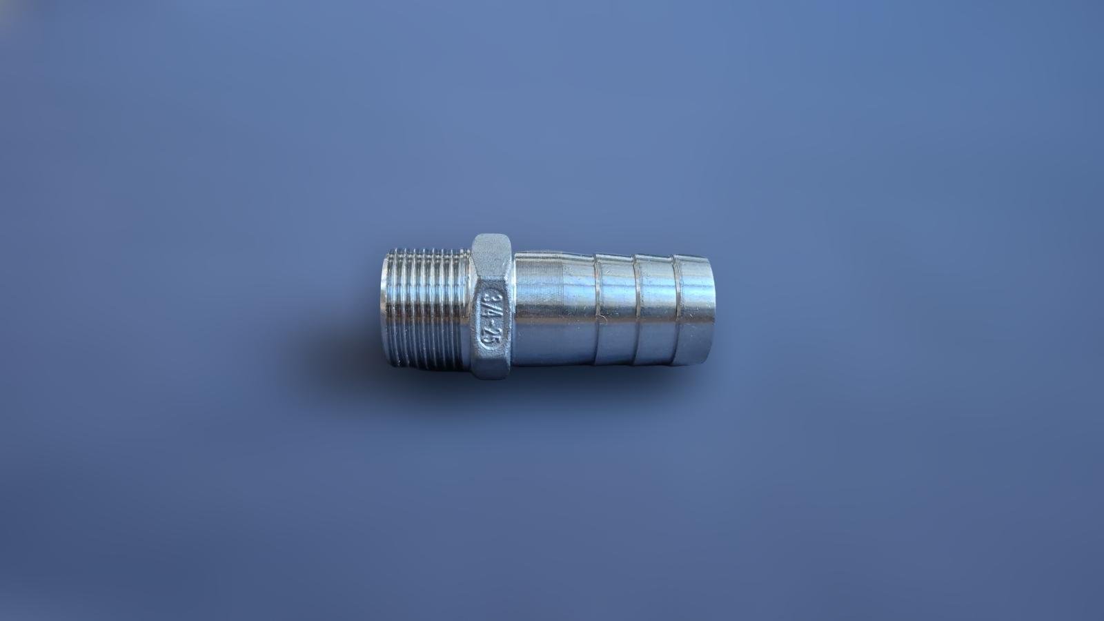 Штуцер шланговый резьбовой DN20 AISI304 BSPP Class-150 елка н/ж сталь 25 мм 3/4" (29203305) - фото 3 Штуцер шланговый резьбовой DN20 AISI304 BSPP Class-150 елка н/ж сталь 25 мм 3/4" (29203305) - фото 3