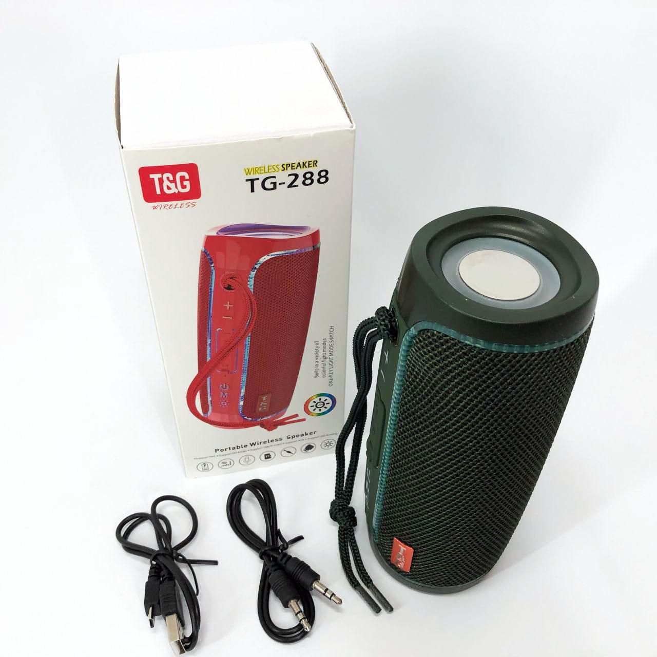 Портативна колонка Bluetooth з LED підсвічуванням Зелений (TG288) - фото 7