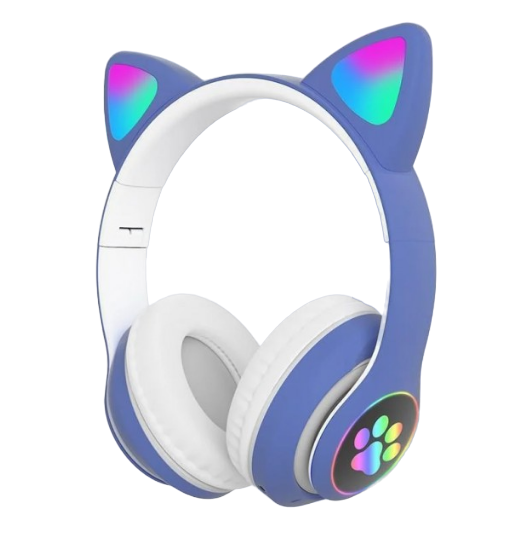 Навушники CAT STN-28-D1 з котячими вушками Bluetooth 400 мАг MP3/FM Блакитний (13790918)