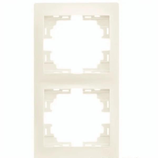 Рамка двухместная вертикальная Lezard Mira без вставки Кремовый (00000007450)