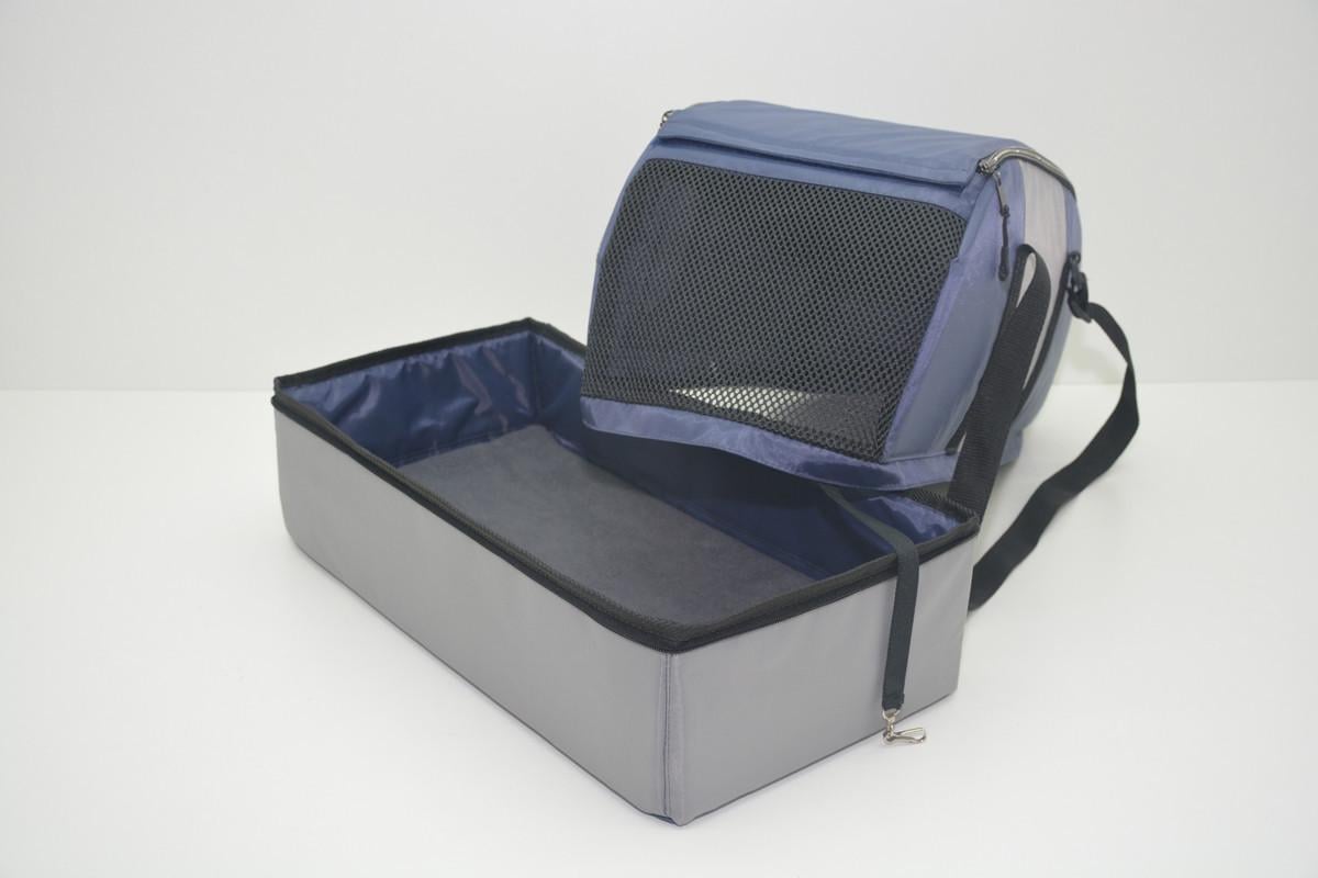 Сумка-переноска для животных Гармония 250х500х350 мм Сине-серый - фото 4 Сумка-переноска для животных Гармония 250х500х350 мм Сине-серый - фото 4