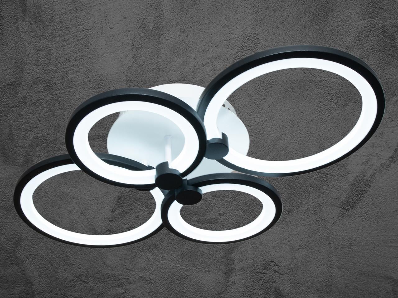 Люстра светодиодная для кухни 8022-4BKDIM- LS 70W на 10 м2 Черный (1984255039)