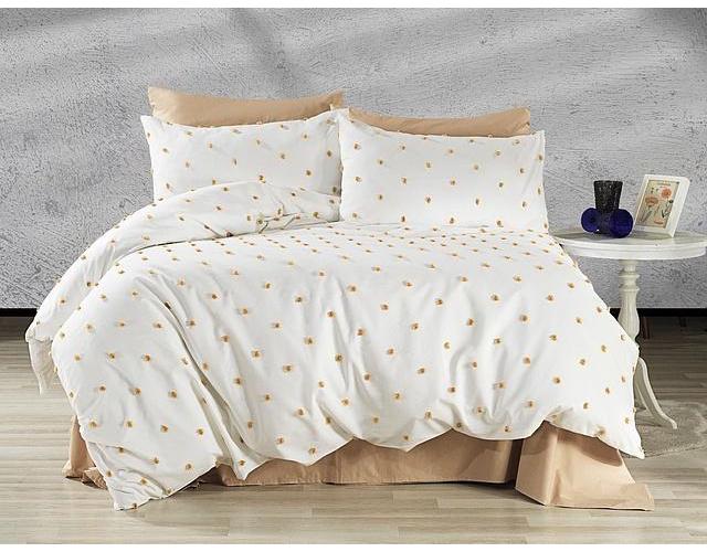 Комплект постельного белья Cotton area Point евро сатин 9985145 Бежевый (DR012685)