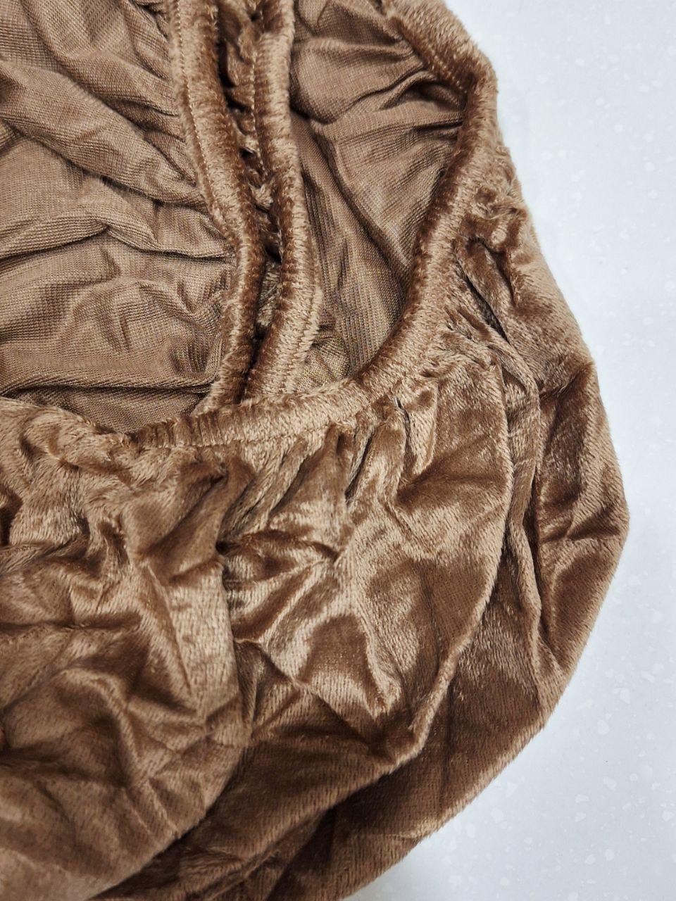 Простыня на резинке Colorful Home велюровая 160x200x25 см Коричневый (1632) - фото 2 Простыня на резинке Colorful Home велюровая 160x200x25 см Коричневый (1632) - фото 2