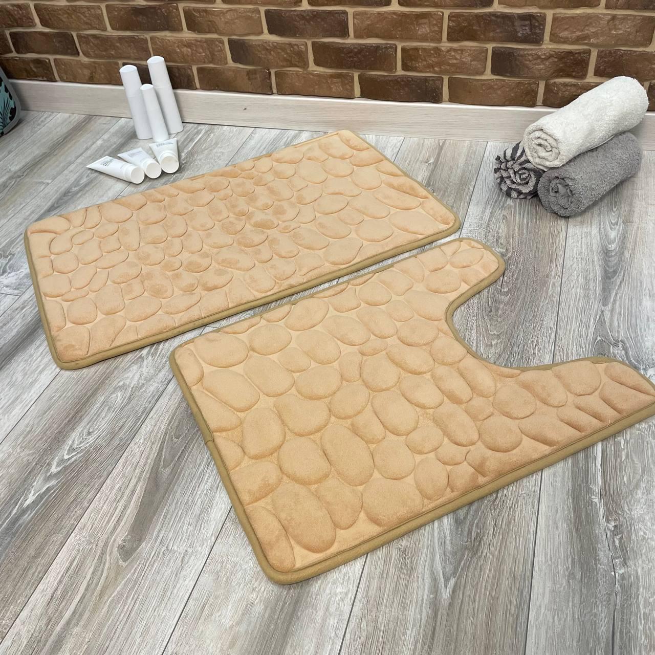 Набор ковриков в ванную и туалет Stone Premium Memory Foam 2в1 80х50/60х50 см Оранжевый (NKS0008) - фото 6 Набор ковриков в ванную и туалет Stone Premium Memory Foam 2в1 80х50/60х50 см Оранжевый (NKS0008) - фото 6