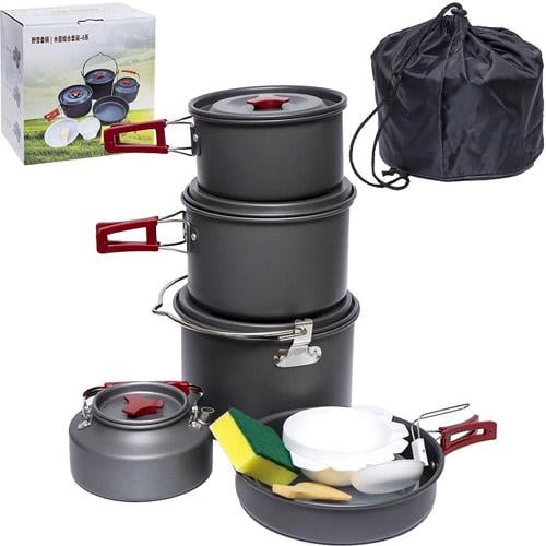 Набір похідного туристичного посуду AL-601 алюміній на 6 осіб 14 пр. Grey (928158) - фото 2