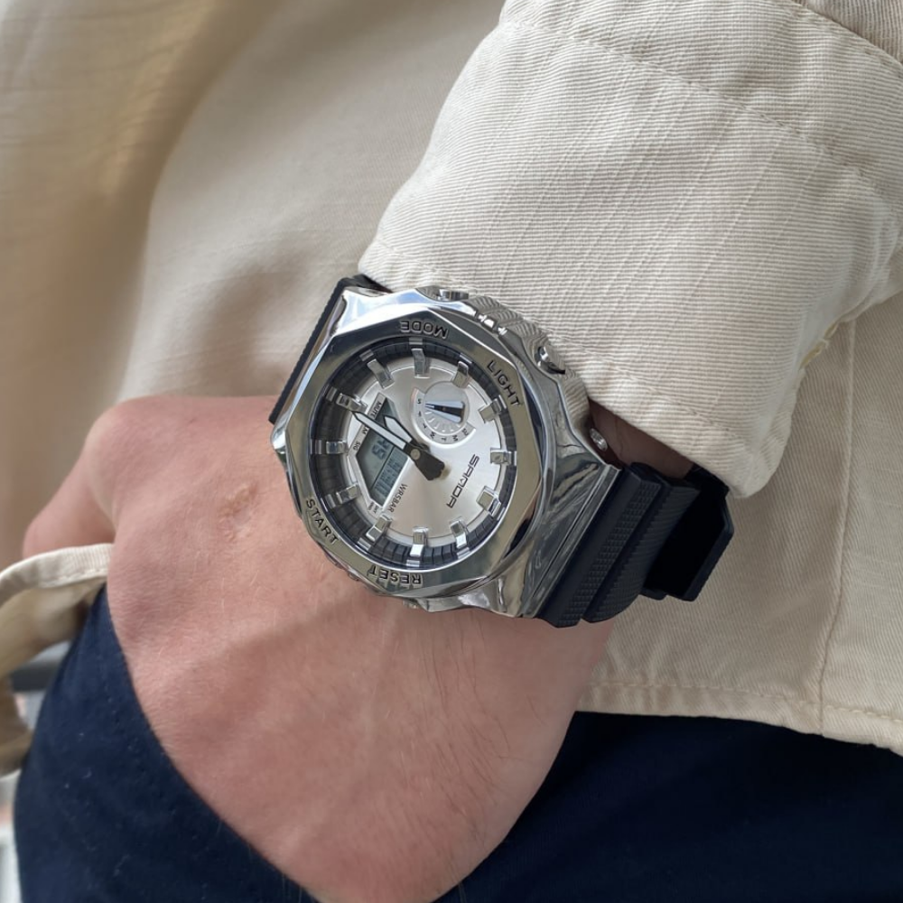 Наручные часы мужские Sanda военный кварцевый водонепроницаемый с подсветкой стальной (3167) - фото 8 Наручные часы мужские Sanda военный кварцевый водонепроницаемый с подсветкой стальной (3167) - фото 8