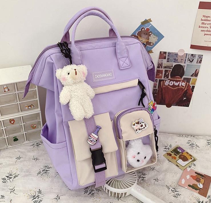 Шкільний рюкзак для дівчинки 5-11 класу в наборі зі значками Education Бузковий (964538549) - фото 1 Шкільний рюкзак для дівчинки 5-11 класу в наборі зі значками Education Бузковий (964538549) - фото 1