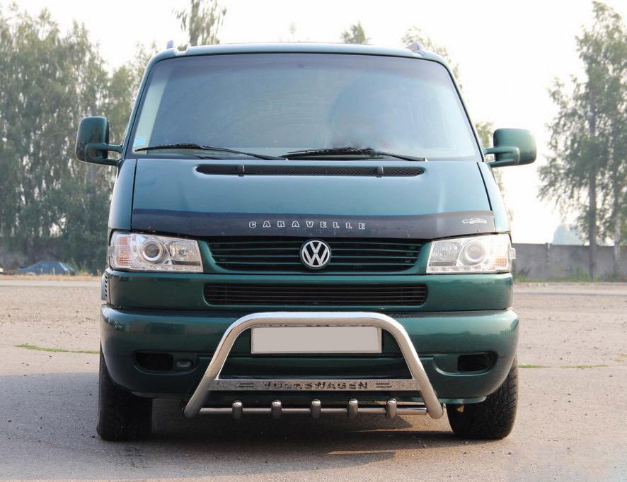 Кенгурятник WT003 51 мм с надписью CAN для Volkswagen T4 Caravelle/Multivan нержавеющая сталь Хром