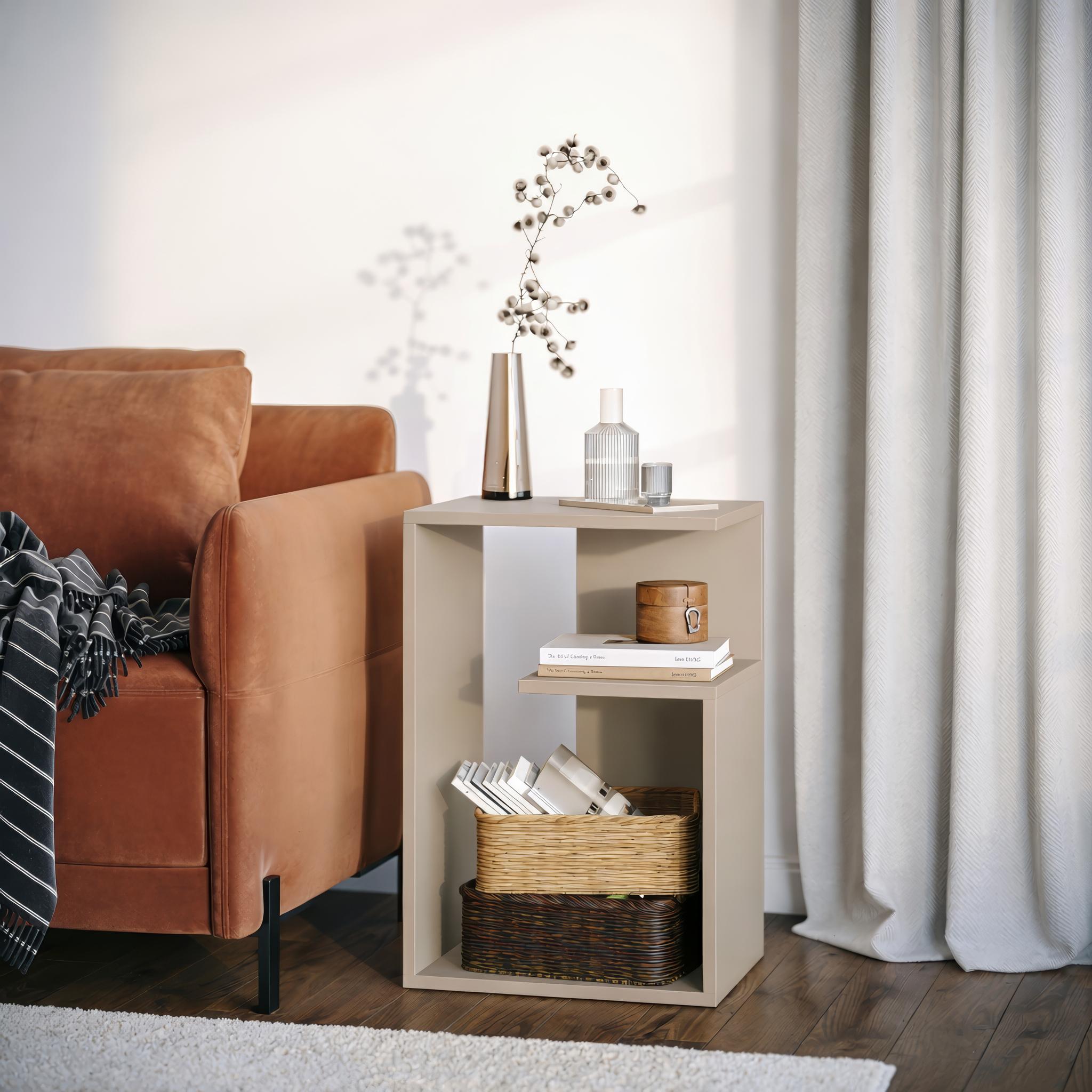 Журнальный столик Pula с открытыми полочками 380x550x280 мм Кашемир