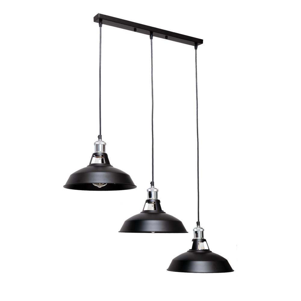 Подвесной светильник Levistella 7526857F1-3 BK 500 в стиле лофт на 3 плафона 27х20 см (14-16-LVS04774)