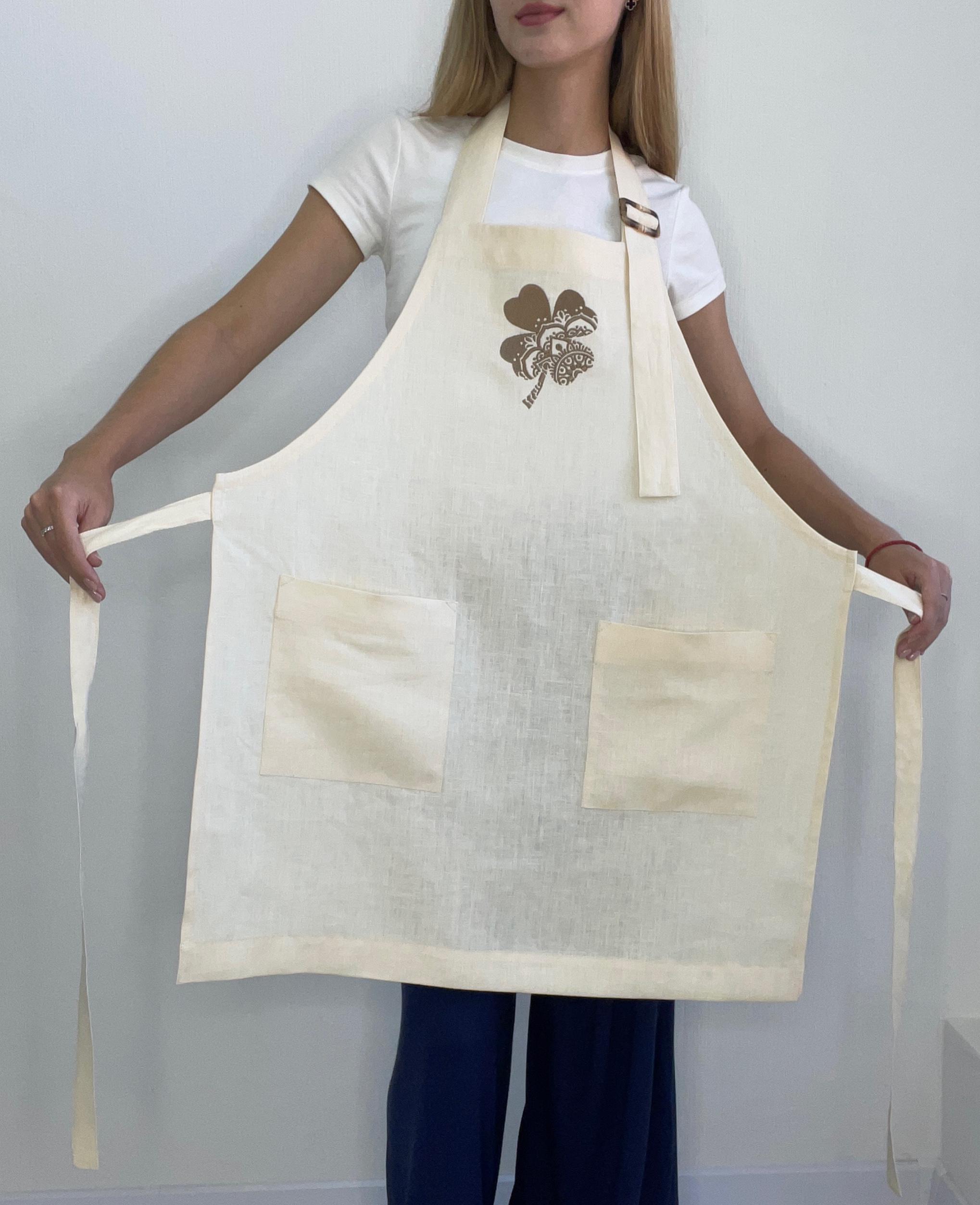 Фартук с вышивкой Клевер Белый (30087319) - фото 7 Фартук с вышивкой Клевер Белый (30087319) - фото 7