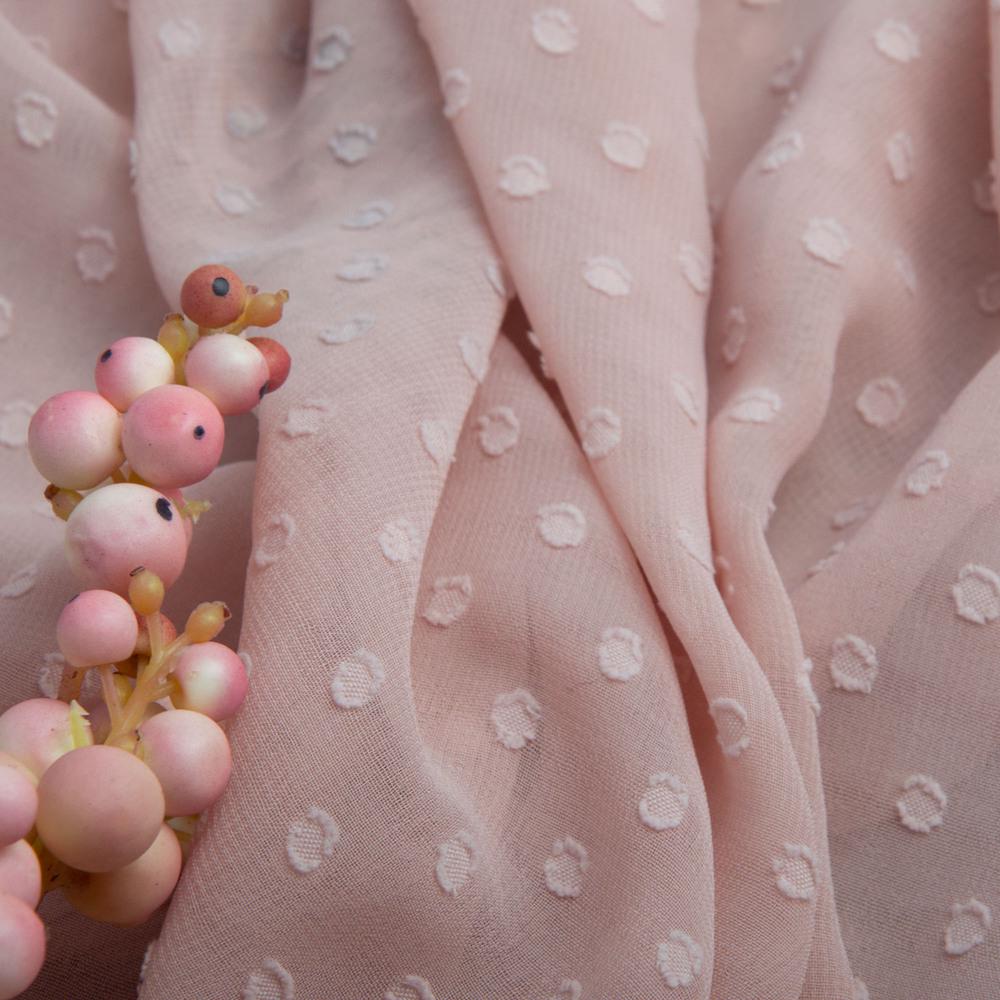 Ткань плательная шифон жаккард пудра