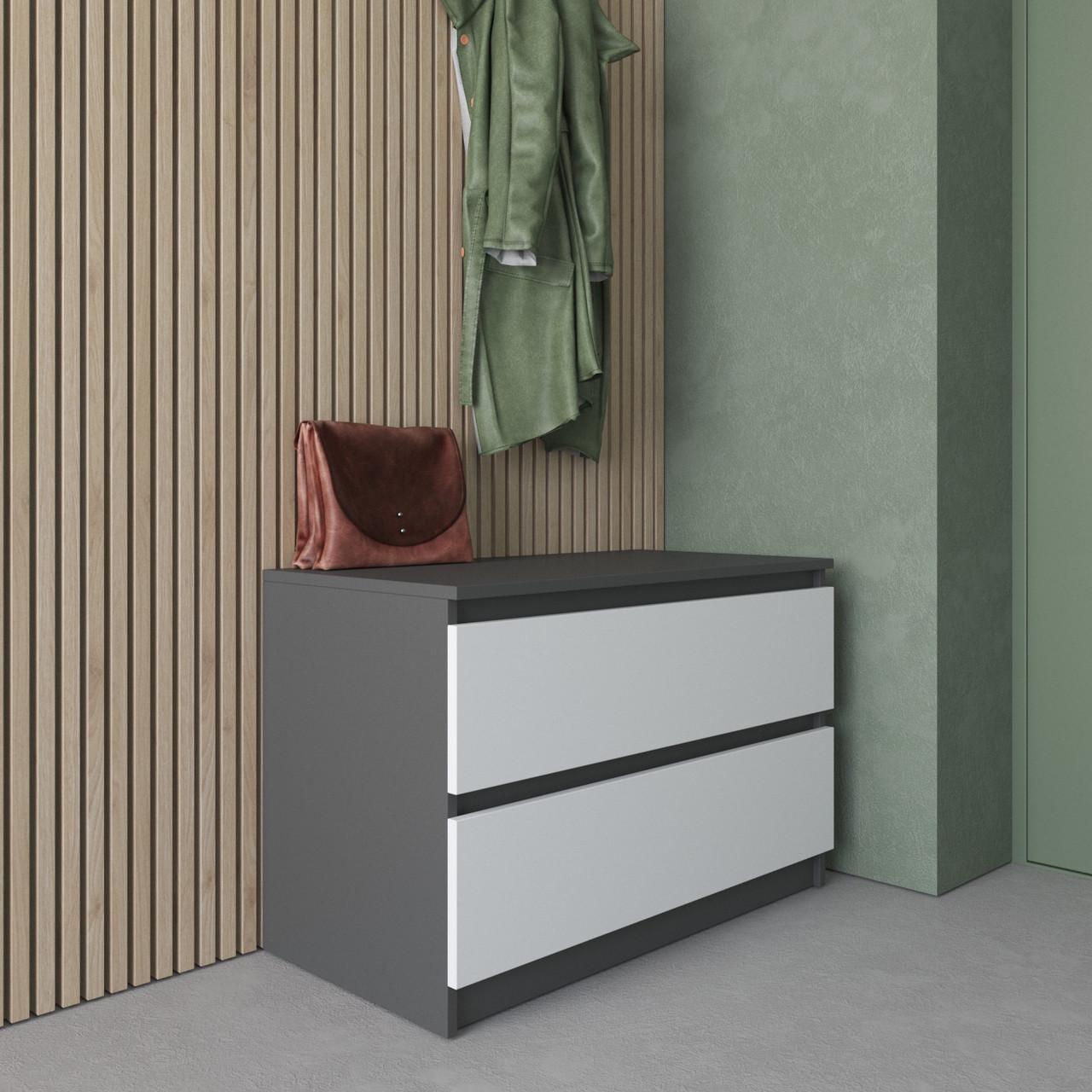 Комод з шухлядами Вайс R-19 80х40х53 см Антрацит/Білий (30328759) - фото 1