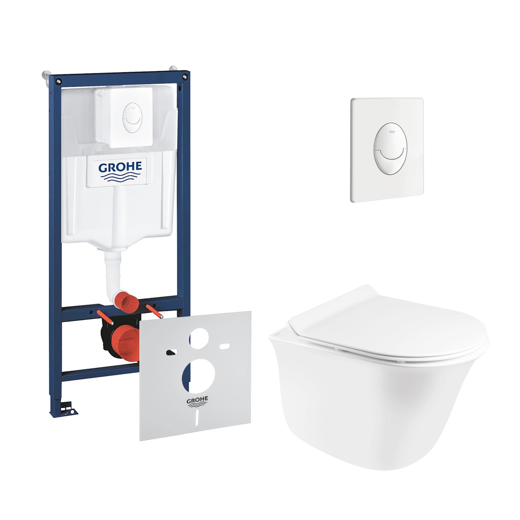 Комплект инсталляции Grohe Rapid SL 38722001QT1833051ERW с унитазом кнопка Белый (116318)