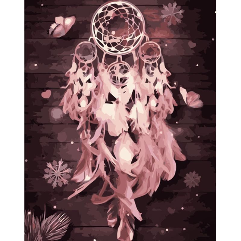 Картина по номерам Strateg Премиум Ловец снов с лаком 40х50 см (GS1235)