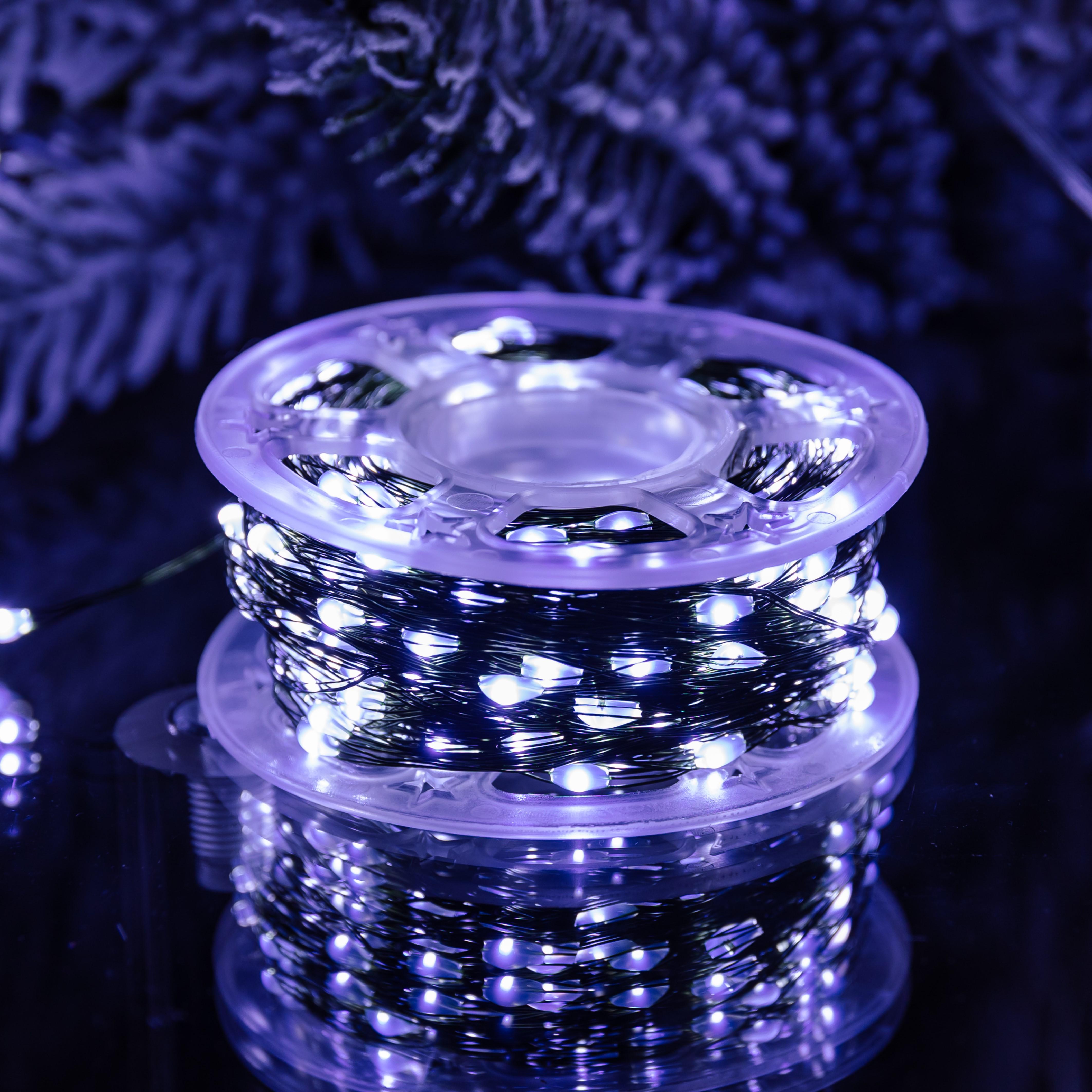 Гирлянда нить для декора GarlandoPro Роса с пультом от сети 500 LED 50 м Белый (147-107-500L50MGW)