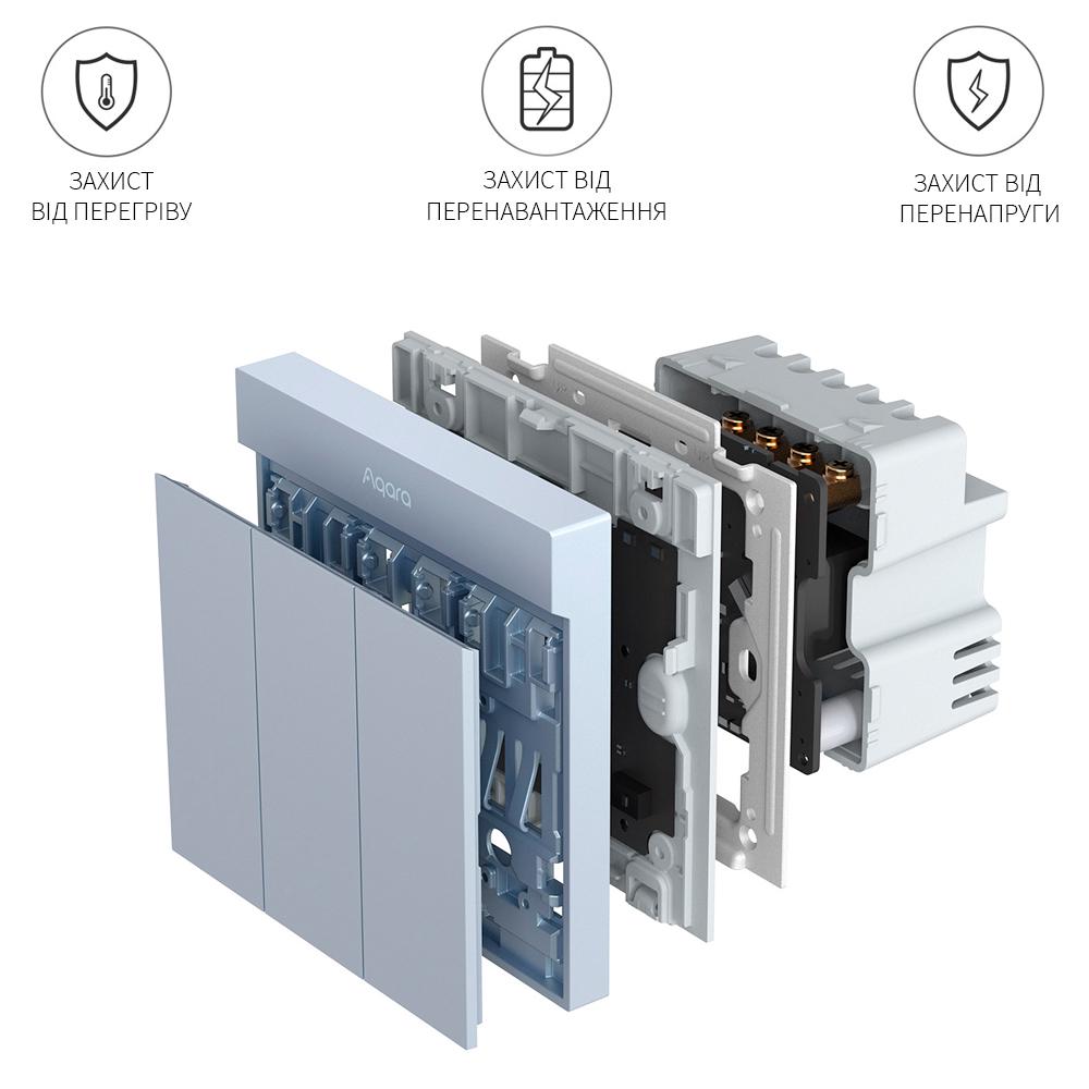 Выключатель Aqara H1M 2 клавиши Zigbee Синий - фото 3