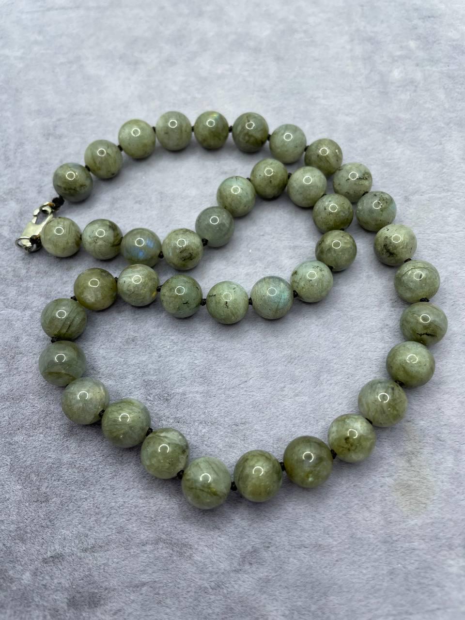 Бусы лабрадор 10 мм 45 см Серый (722)