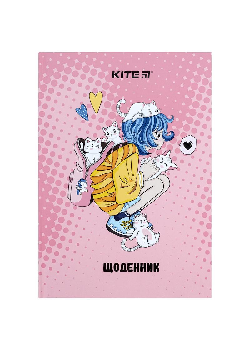 Дневник школьный KITE Cats твердая обложка (K24-262-1) - фото 2