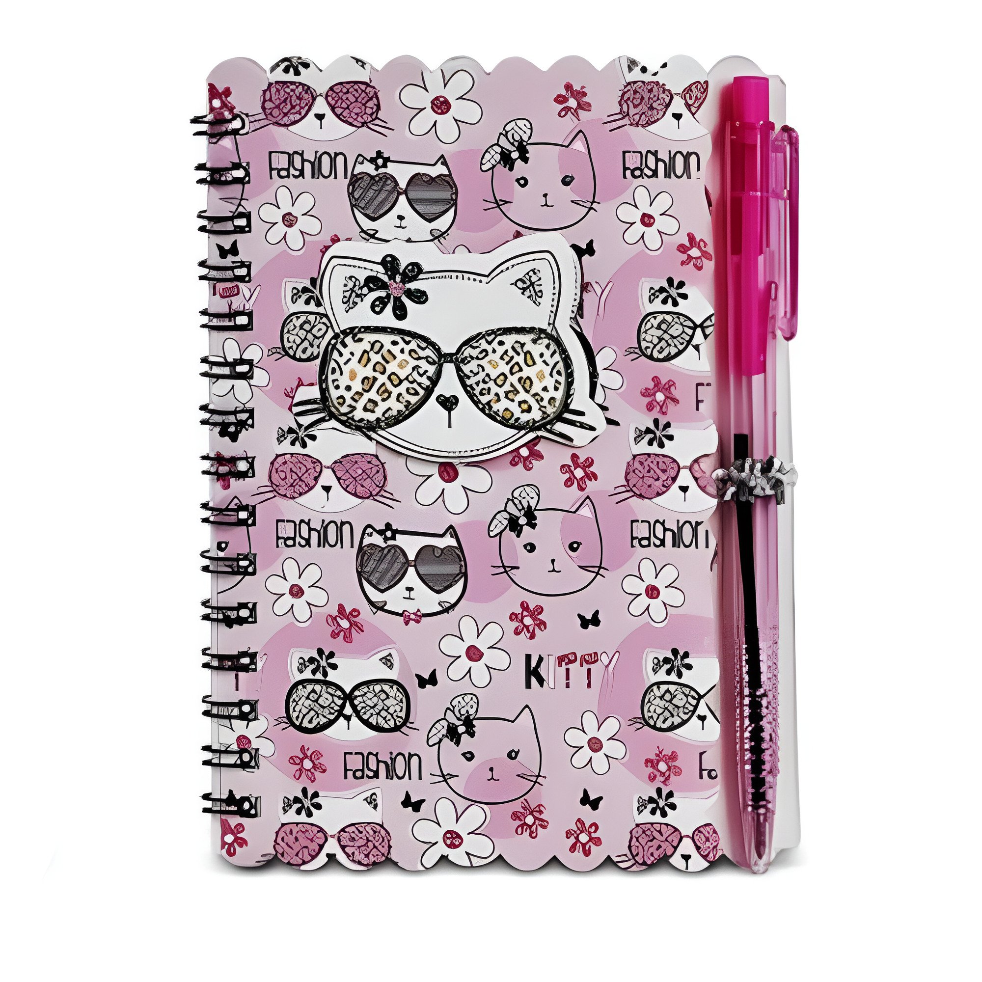 Блокнот с боковой спиралью Stenson Cats 10,5х14 см с ручкой и твердой обложкой Розовый (WW01779ST) Блокнот с боковой спиралью Stenson Cats 10,5х14 см с ручкой и твердой обложкой Розовый (WW01779ST)
