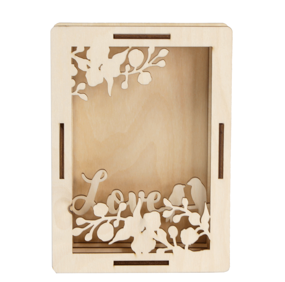 Рамка 3D для фото для декупажа Rosa Talent Love 4 фанера 18х13 см (4823100250313)