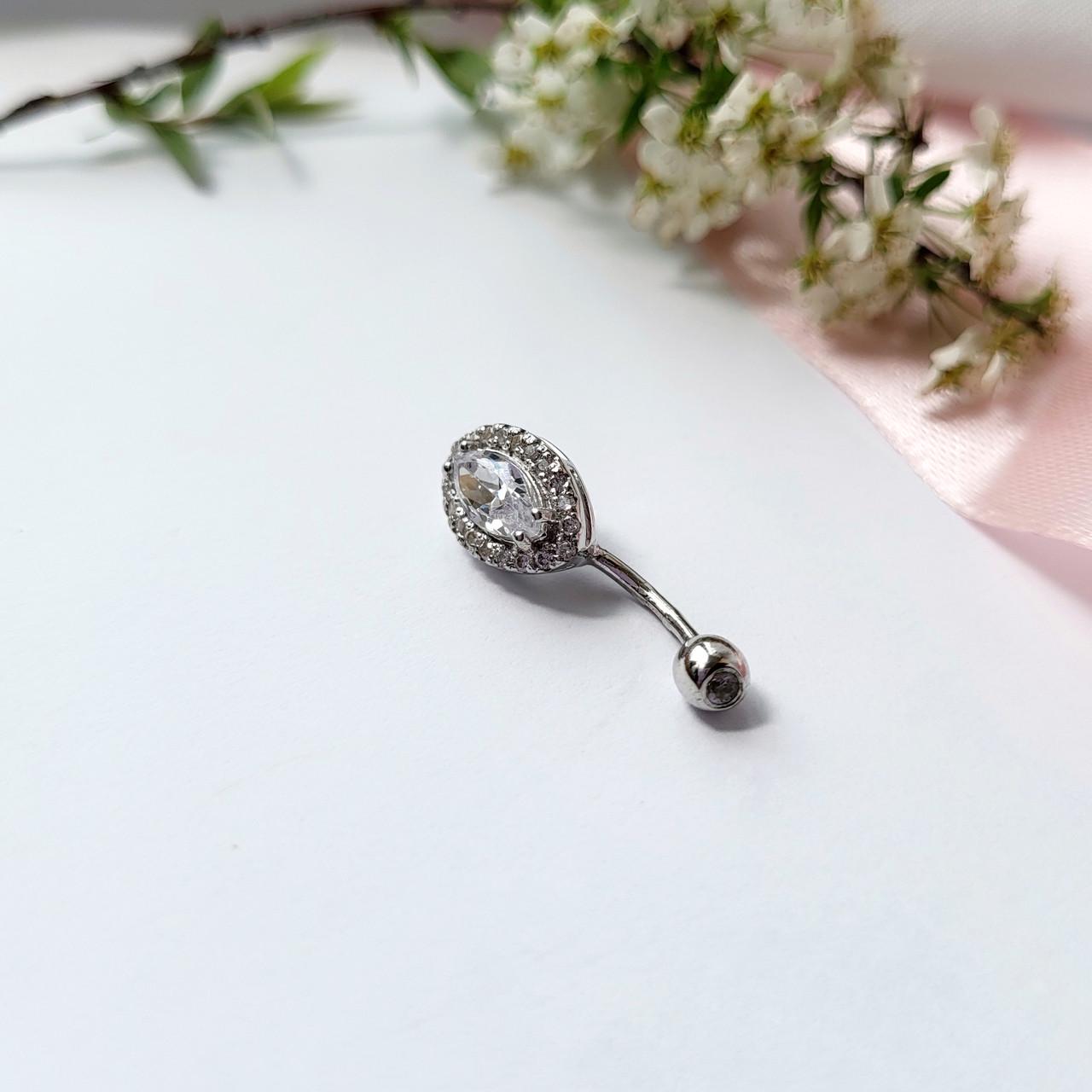 Пирсинг в пупок Маркиз с белыми камнями серебро 925 пробы 1,60 г (607434р) - фото 3 Пирсинг в пупок Маркиз с белыми камнями серебро 925 пробы 1,60 г (607434р) - фото 3