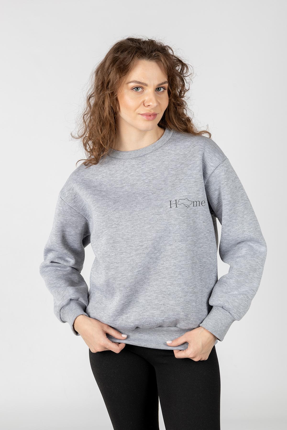 Світшот жіночий ЦБ-00237154 р. 42 Світло-сірий (SKT000953624)