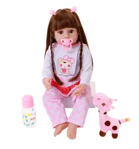 Кукла Reborn Моника винил-силиконовая с соской/бутылочкой/игрушкой 55 см (2465993711) - фото 5 Кукла Reborn Моника винил-силиконовая с соской/бутылочкой/игрушкой 55 см (2465993711) - фото 5