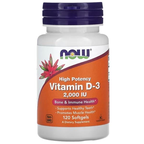 Витамин D NOW Foods Vitamin D-3 2,000 IU 120 softgels Витамин D NOW Foods Vitamin D-3 2,000 IU 120 softgels