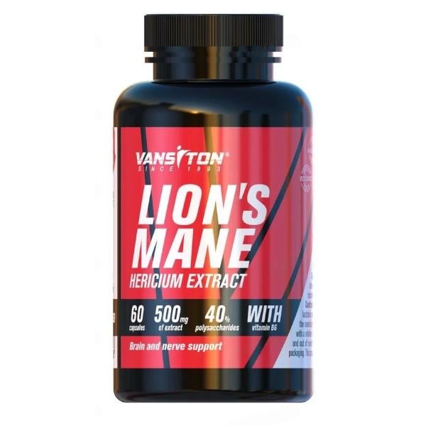 Грильный комплекс Vansiton Lion's Mane Hericium Extract With Vitamin B 6 500 мг 60 капс. (000027037)