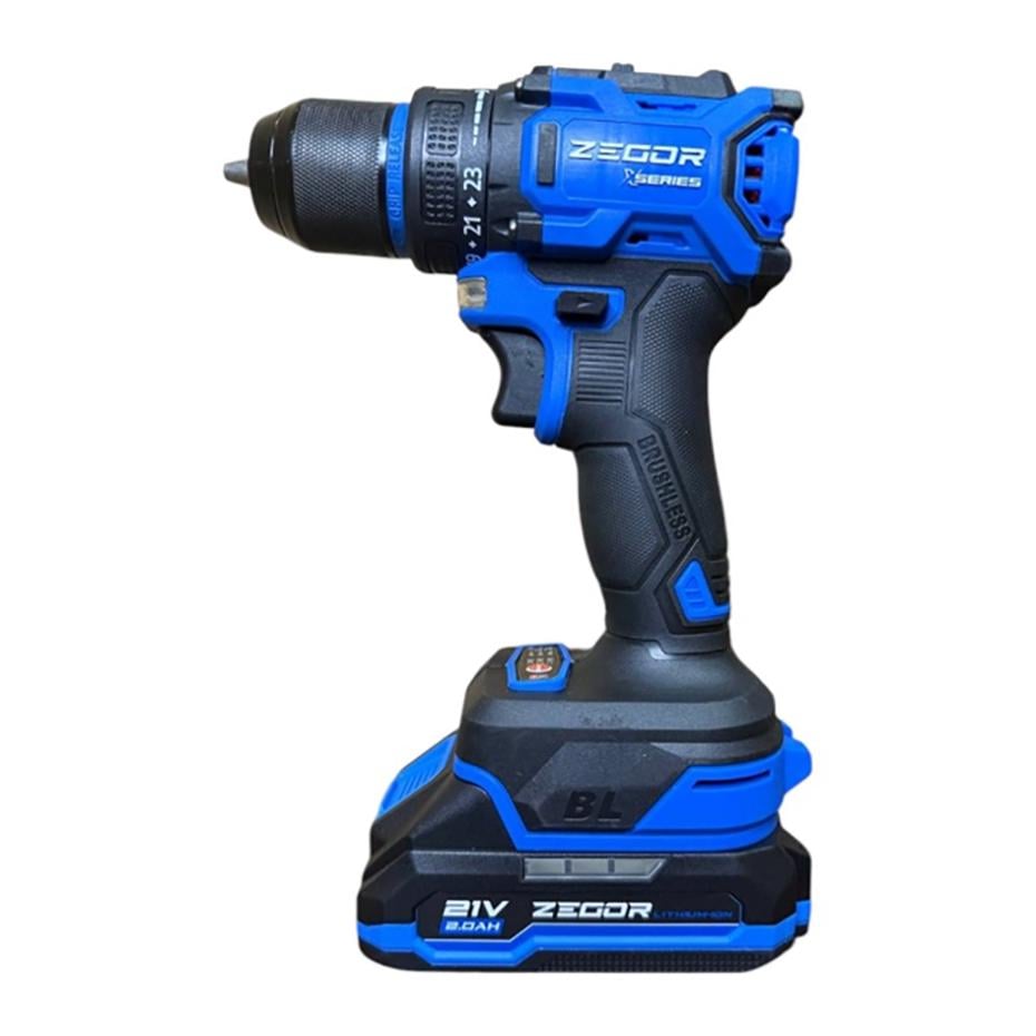 Шуруповерт аккумуляторный универсальный Zegor CDAX-21BL/21В/50 Нм/две скорости/2 батареи 21 В 2 Ач/Реверс/Подсветка - фото 2 Шуруповерт аккумуляторный универсальный Zegor CDAX-21BL/21В/50 Нм/две скорости/2 батареи 21 В 2 Ач/Реверс/Подсветка - фото 2