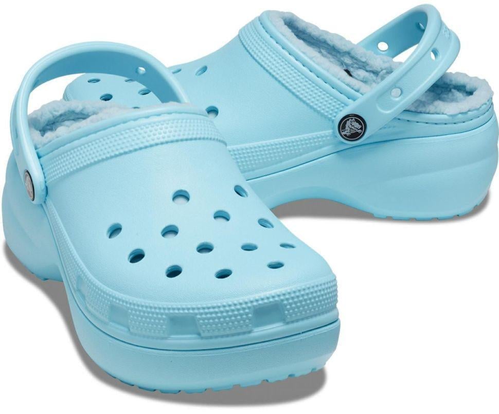Сабо жіночі утеплені Crocs Classic Platform Lined Clog W Arctic р. 38-39 Блакитний (12766)