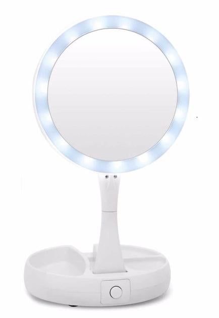 Дзеркало для макіяжу My Fold Away Mirror складане з LED-підсвічуванням двостороннє збільшувальне (AR003978)